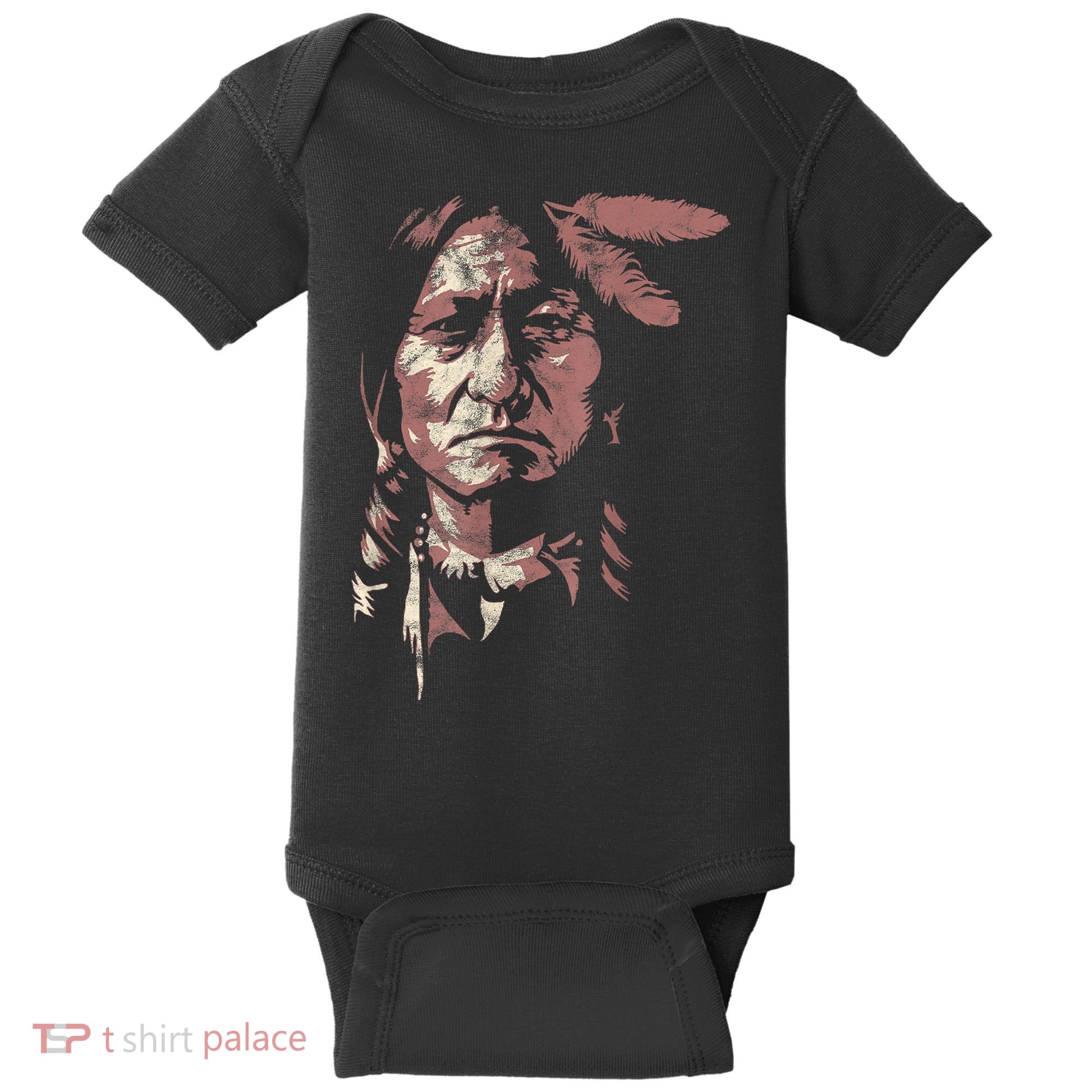 Sitting Bull Native American Chief Indian Warrior Baby Bodysuit