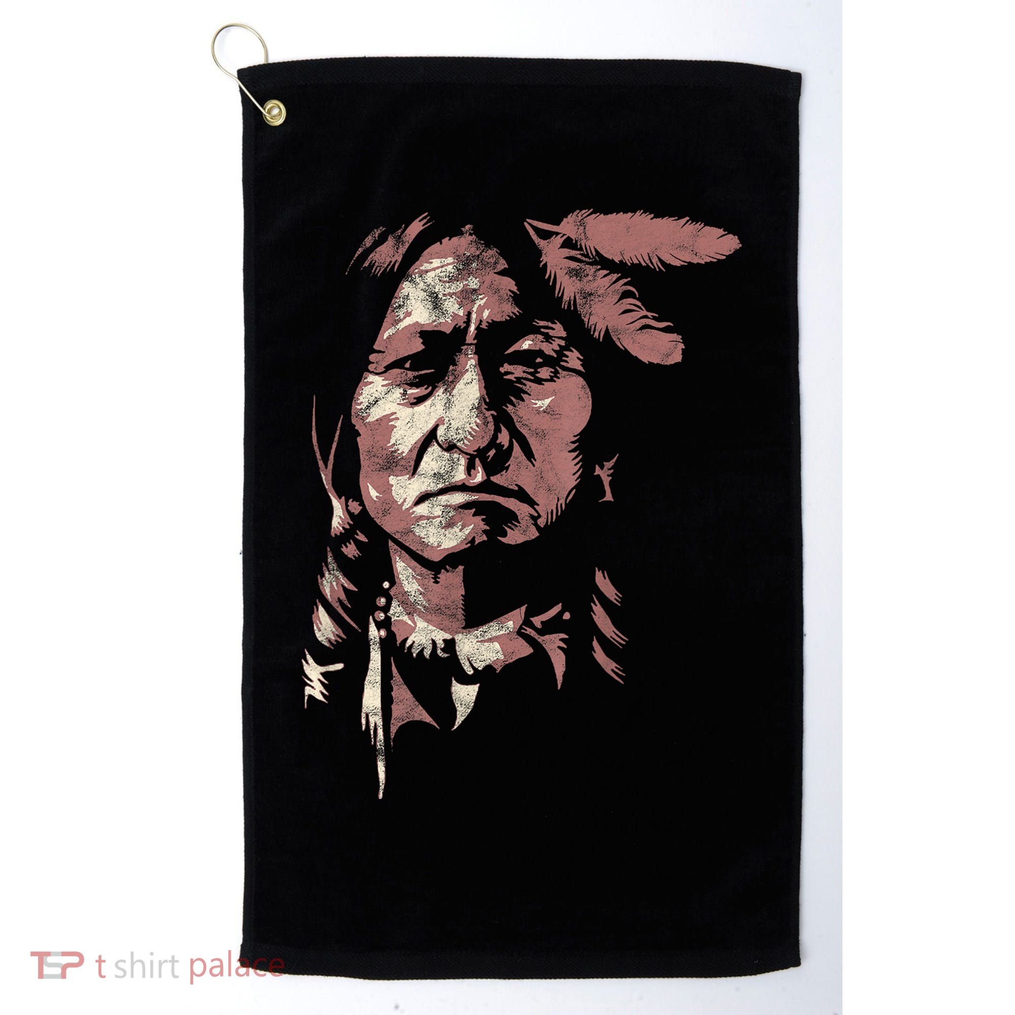 Sitting Bull Native American Chief Indian Warrior Golf Towel