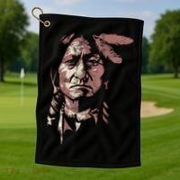 Sitting Bull Native American Chief Indian Warrior Golf Towel thumb 1