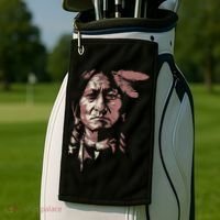 Sitting Bull Native American Chief Indian Warrior Golf Towel thumb 2