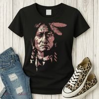 Sitting Bull Native American Chief Indian Warrior Women's T-Shirt thumb 3