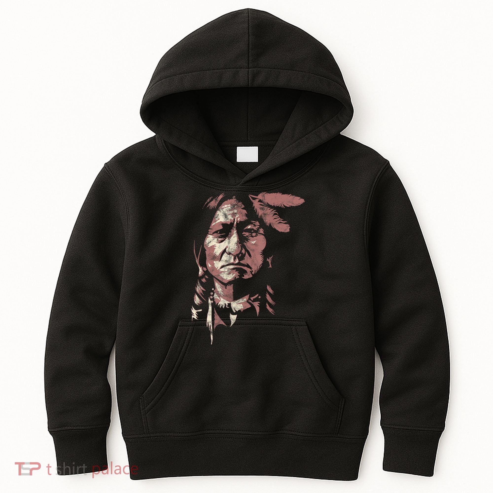 Sitting Bull Native American Chief Indian Warrior Kids Hoodie