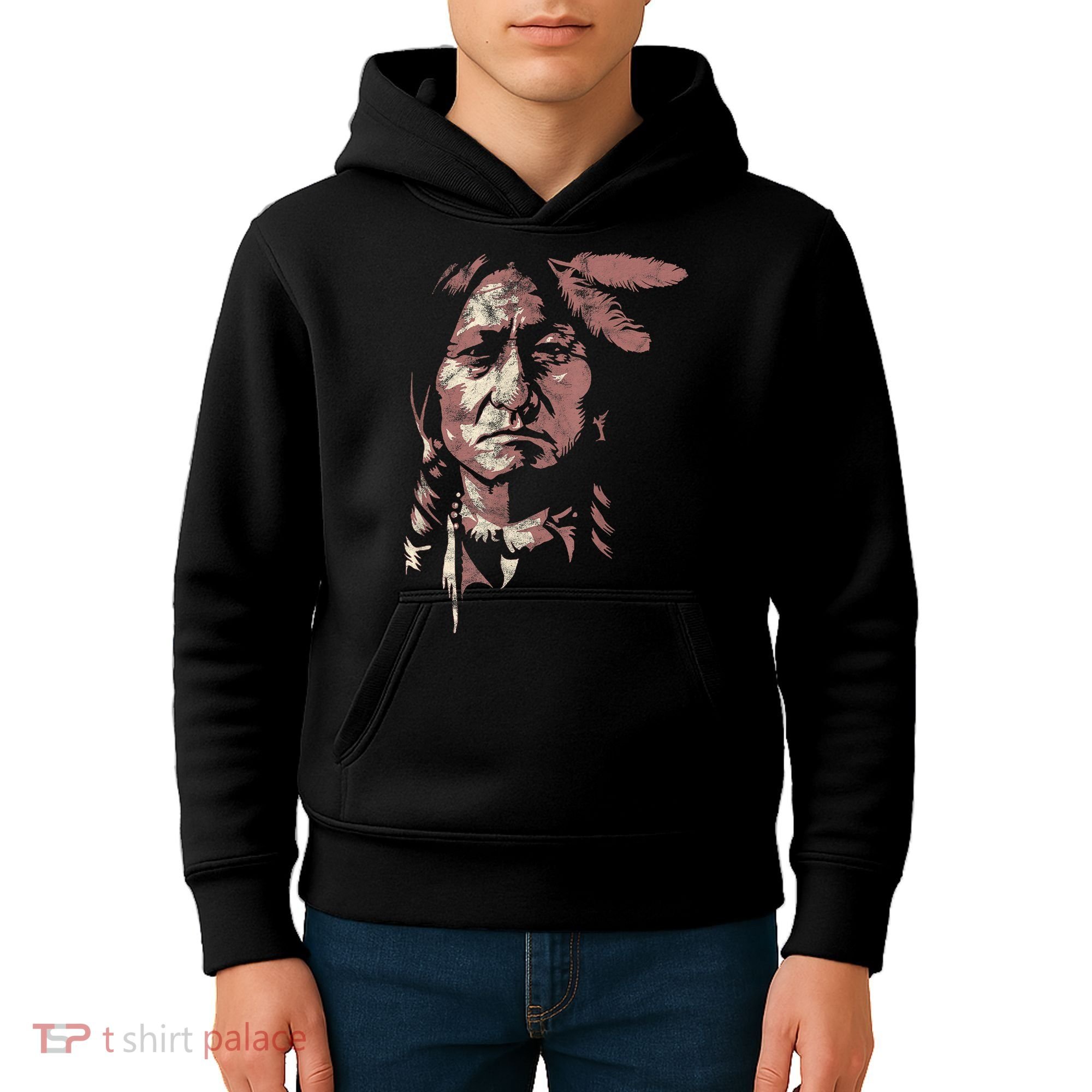 Sitting Bull Native American Chief Indian Warrior Kids Hoodie