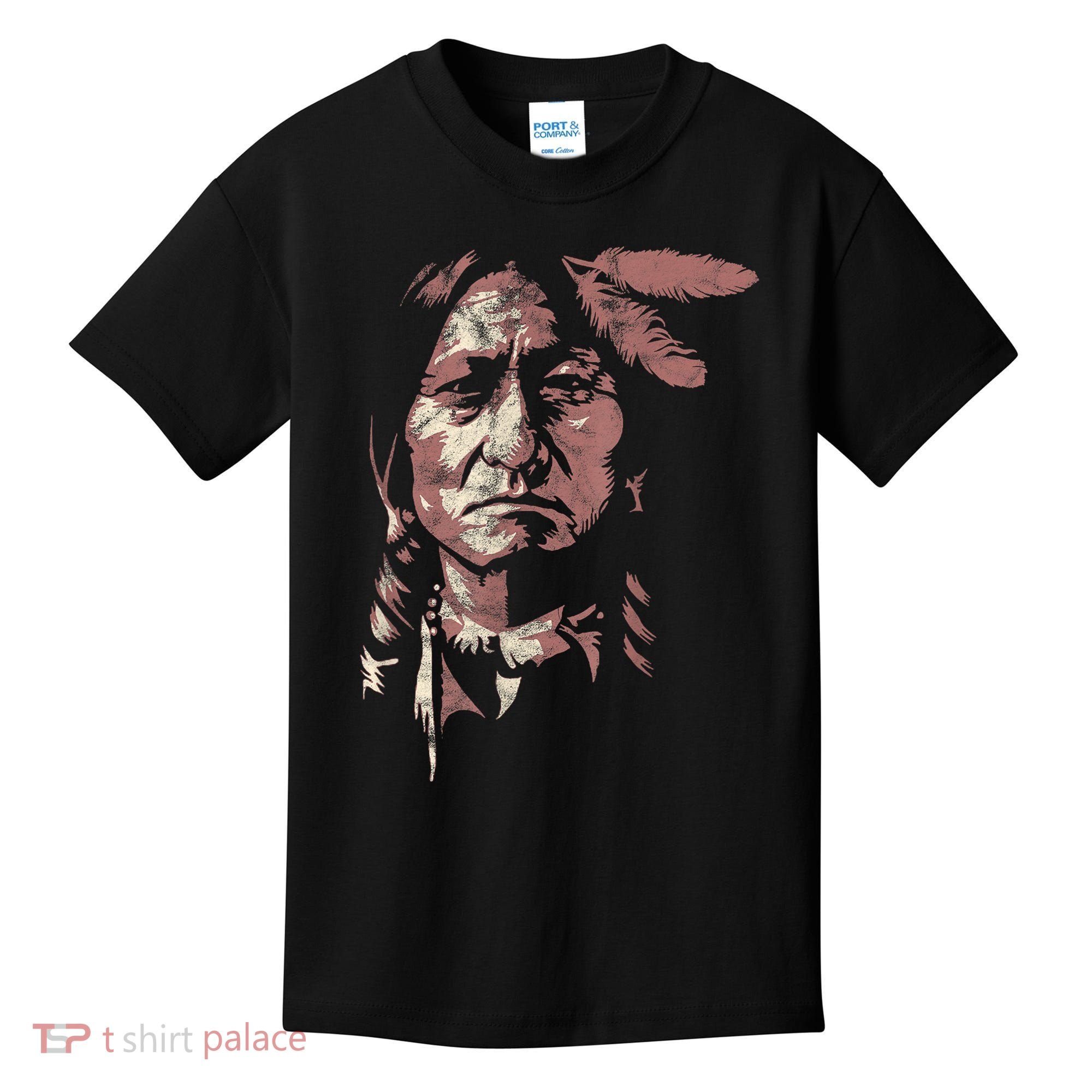 Sitting Bull Native American Chief Indian Warrior Kids T-Shirt