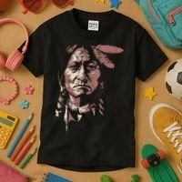 Sitting Bull Native American Chief Indian Warrior Kids T-Shirt thumb 3