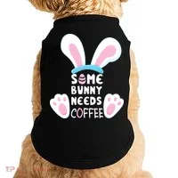 Some Bunny Needs Coffee   Rabbit Funny Easter Doggie Tank thumb 0