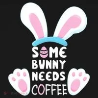 Some Bunny Needs Coffee   Rabbit Funny Easter Doggie Tank thumb 4