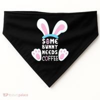 Some Bunny Needs Coffee   Rabbit Funny Easter USA-Made Doggie Bandana thumb 0