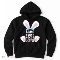 Some Bunny Needs Coffee   Rabbit Funny Easter Hoodie thumb 0