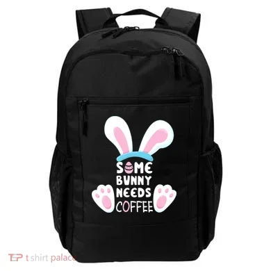 Some Bunny Needs Coffee Rabbit Funny Easter Backpack