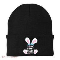 Some Bunny Needs Coffee   Rabbit Funny Easter Beanie thumb 0