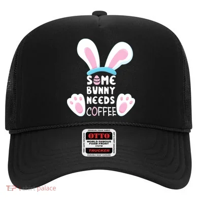 Some Bunny Needs Coffee Rabbit Funny Easter Hat