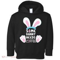 Some Bunny Needs Coffee   Rabbit Funny Easter Toddler Hoodie thumb 0