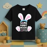 Some Bunny Needs Coffee   Rabbit Funny Easter Toddler T-Shirt thumb 3