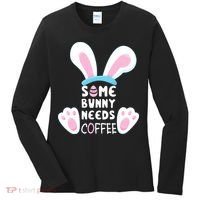 Some Bunny Needs Coffee   Rabbit Funny Easter Women's Long Sleeve Shirt thumb 0