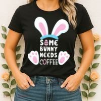 Some Bunny Needs Coffee   Rabbit Funny Easter Women's T-Shirt thumb 2