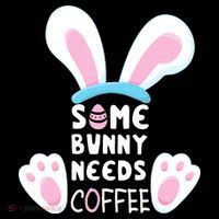 Some Bunny Needs Coffee   Rabbit Funny Easter Kids Sweatshirt thumb 2