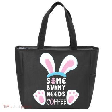 Some Bunny Needs Coffee   Rabbit Funny Easter Tote Bag
