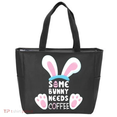 Some Bunny Needs Coffee Rabbit Funny Easter Tote Bag