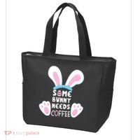 Some Bunny Needs Coffee   Rabbit Funny Easter Tote Bag thumb 3