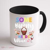 Some Bunny Needs Wine Rabbit Basket Stuffer Happy Easter Day Gift Coffee Mug thumb 1