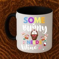 Some Bunny Needs Wine Rabbit Basket Stuffer Happy Easter Day Gift Coffee Mug thumb 2