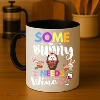 Some Bunny Needs Wine Rabbit Basket Stuffer Happy Easter Day Gift Coffee Mug thumb 4