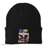 Some Bunny Needs Wine Rabbit Basket Stuffer Happy Easter Day Gift Beanie thumb 0