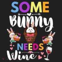 Some Bunny Needs Wine Rabbit Basket Stuffer Happy Easter Day Gift Beanie thumb 2