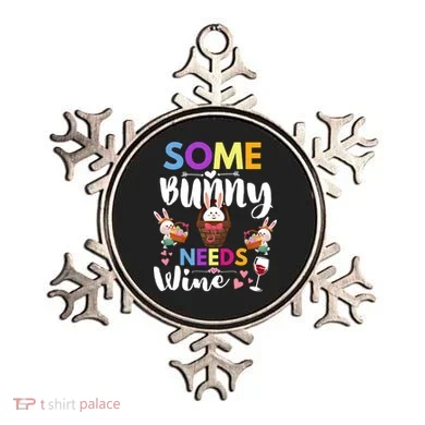 Some Bunny Needs Wine Rabbit Basket Stuffer Happy Easter Day Gift Ornament