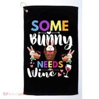 Some Bunny Needs Wine Rabbit Basket Stuffer Happy Easter Day Gift Golf Towel thumb 0