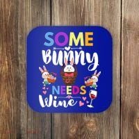 Some Bunny Needs Wine Rabbit Basket Stuffer Happy Easter Day Gift Coaster thumb 0