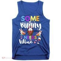 Some Bunny Needs Wine Rabbit Basket Stuffer Happy Easter Day Gift Tank Top thumb 0