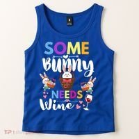 Some Bunny Needs Wine Rabbit Basket Stuffer Happy Easter Day Gift Tank Top thumb 2