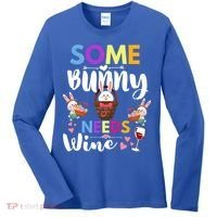 Some Bunny Needs Wine Rabbit Basket Stuffer Happy Easter Day Gift Women's Long Sleeve Shirt thumb 0