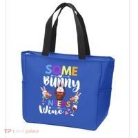 Some Bunny Needs Wine Rabbit Basket Stuffer Happy Easter Day Gift Tote Bag thumb 3