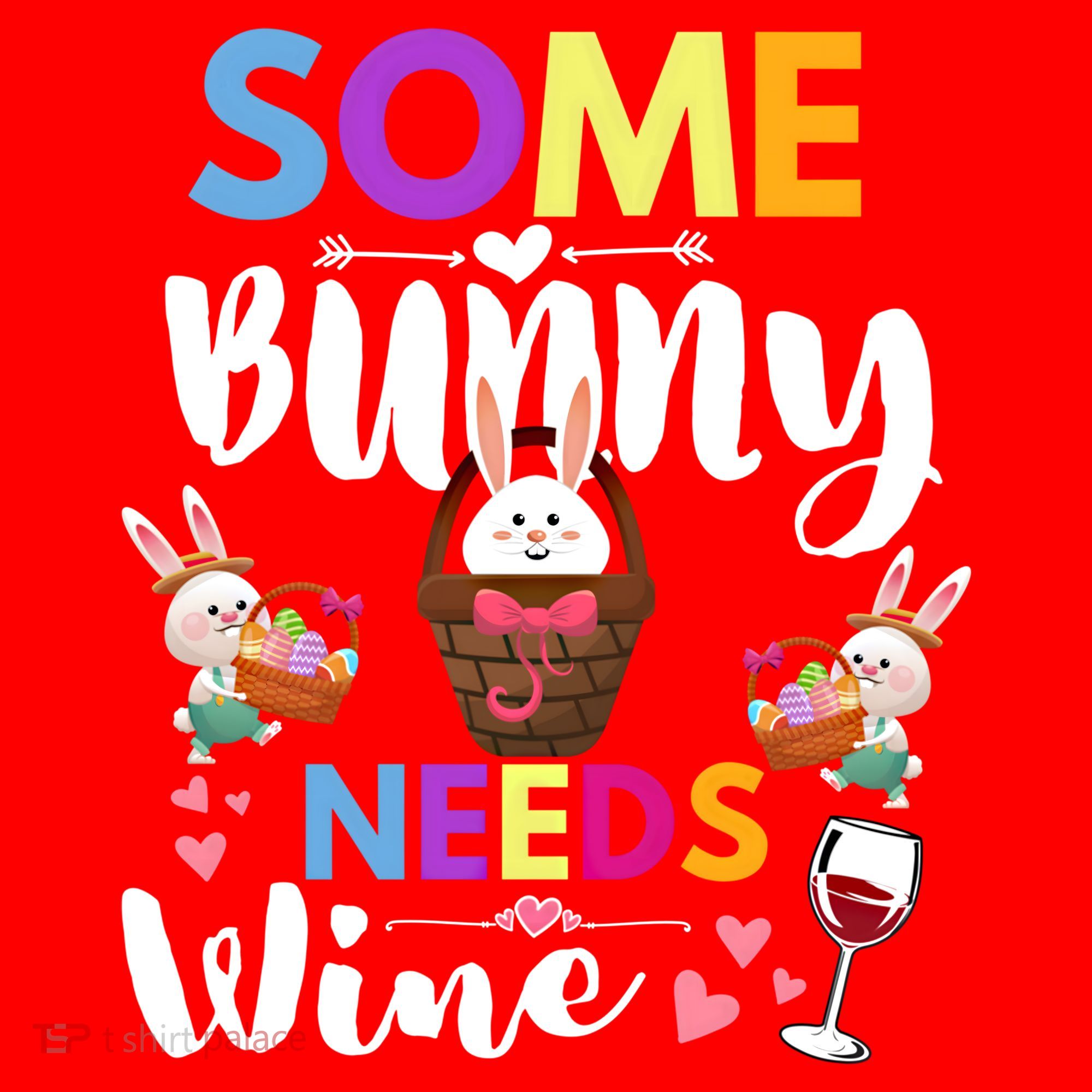 Some Bunny Needs Wine Rabbit Basket Stuffer Happy Easter Day Gift Santa Hat