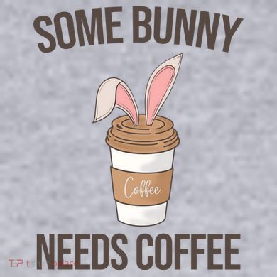 Some Bunny Needs Coffee Cute Women's Racerback Cropped Tank