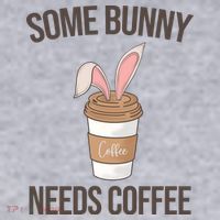 Some Bunny Needs Coffee Cute Women's Racerback Cropped Tank thumb 2