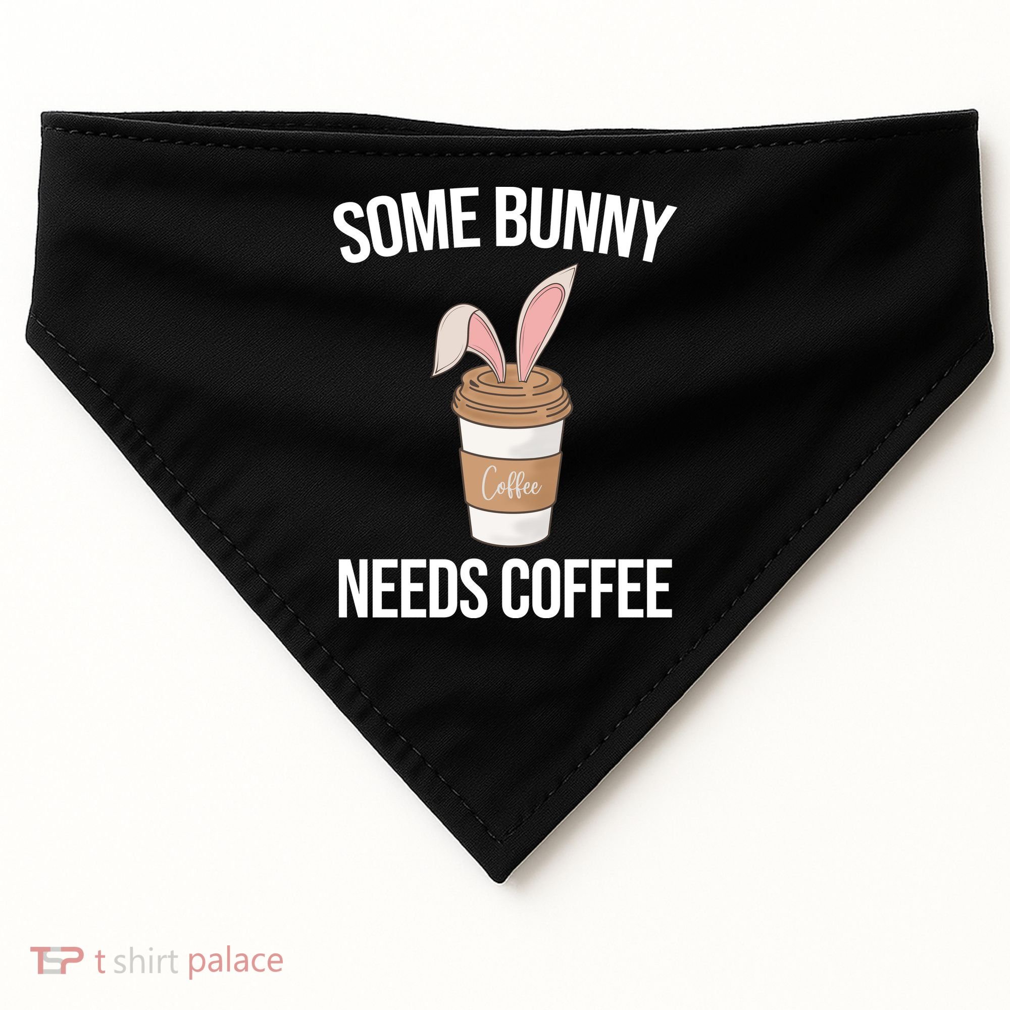 Some Bunny Needs Coffee Cute USA-Made Doggie Bandana