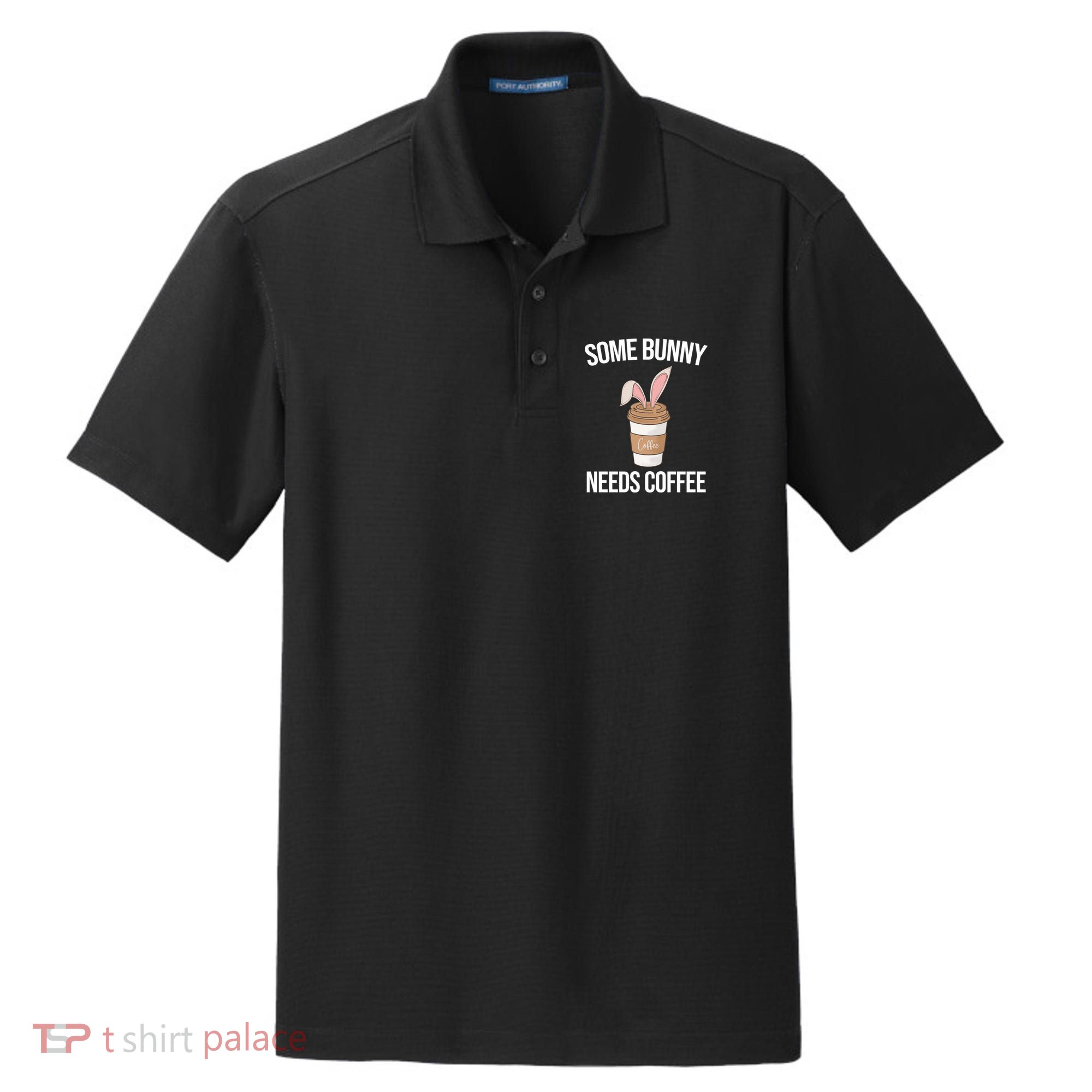 Some Bunny Needs Coffee Cute Dry Zone Grid Polo