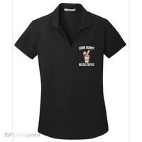 Some Bunny Needs Coffee Cute Women's Dry Zone Grid Polo thumb 0