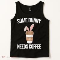 Some Bunny Needs Coffee Cute Tank Top thumb 2