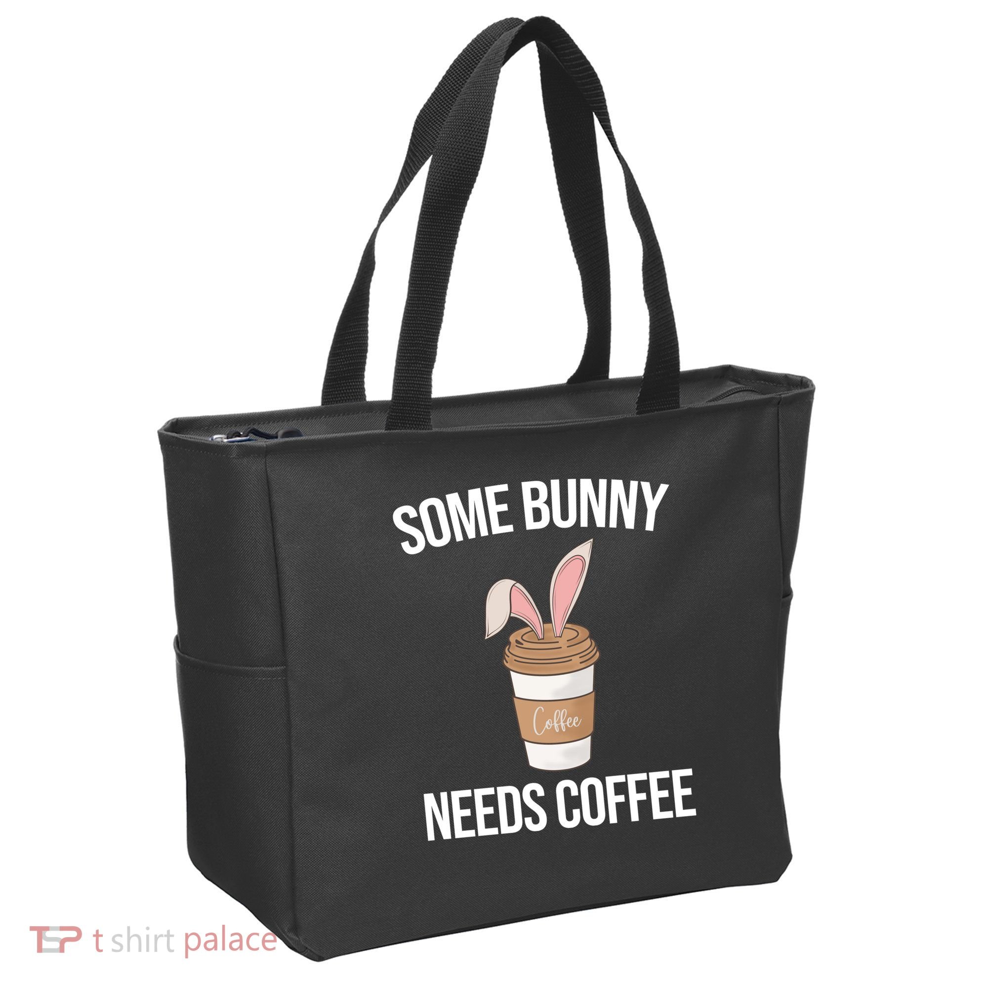 Some Bunny Needs Coffee Cute Tote Bag