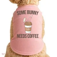 Some Bunny Needs Coffee Cute Doggie Tank thumb 0