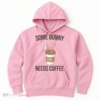 Some Bunny Needs Coffee Cute Hoodie thumb 0
