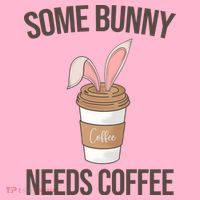 Some Bunny Needs Coffee Cute Coaster thumb 2