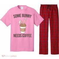 Some Bunny Needs Coffee Cute Pajama Set thumb 0
