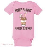Some Bunny Needs Coffee Cute Baby Bodysuit thumb 0