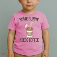 Some Bunny Needs Coffee Cute Toddler T-Shirt thumb 2